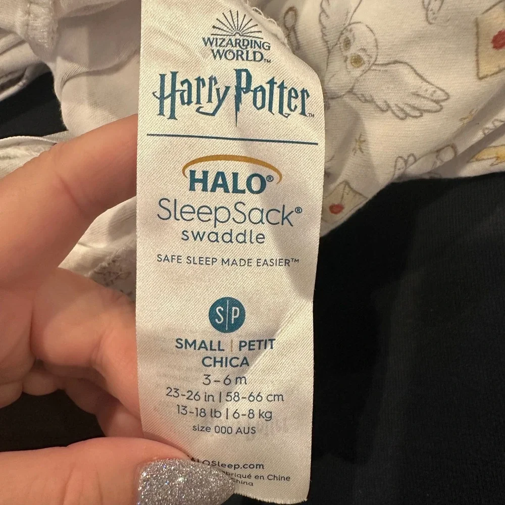 HALO SleepSack Swaddle Harry Potter Wizarding World Hedwig White Small 3-6M